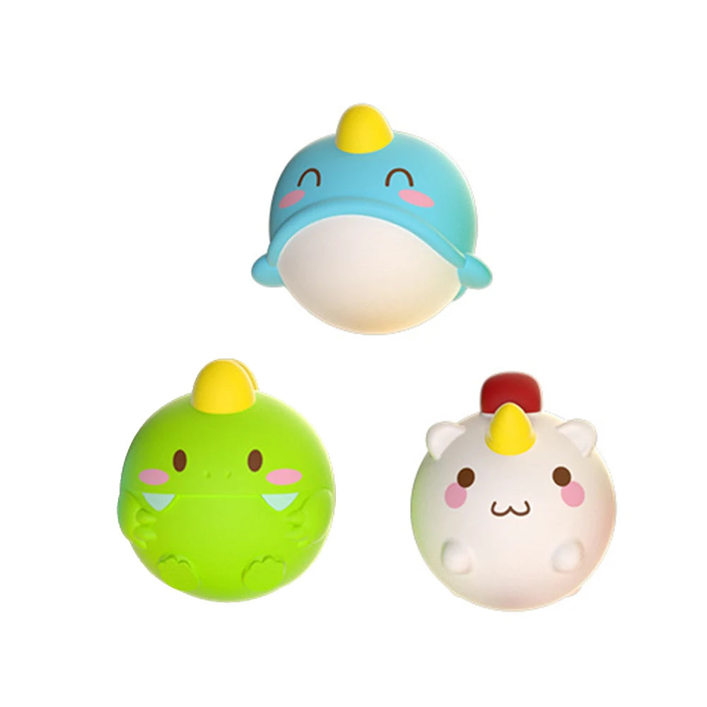 LED Light Up Toys Baby Cute Animals Bath Toy Swimming Water Soft Rubber Float Induction Luminous Duck for Kids Play Funny Gifts