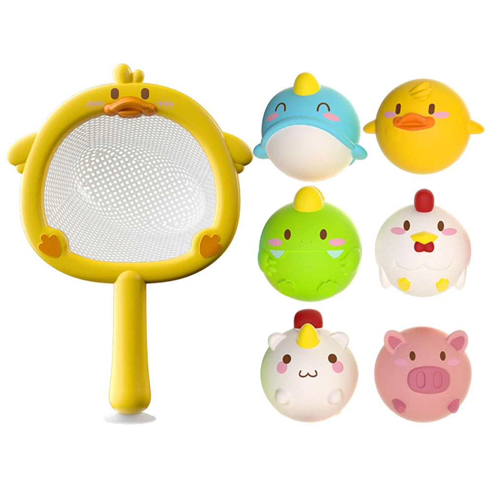 LED Light Up Toys Baby Cute Animals Bath Toy Swimming Water Soft Rubber Float Induction Luminous Duck for Kids Play Funny Gifts