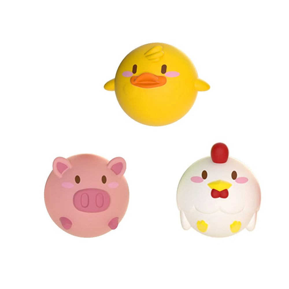 LED Light Up Toys Baby Cute Animals Bath Toy Swimming Water Soft Rubber Float Induction Luminous Duck for Kids Play Funny Gifts