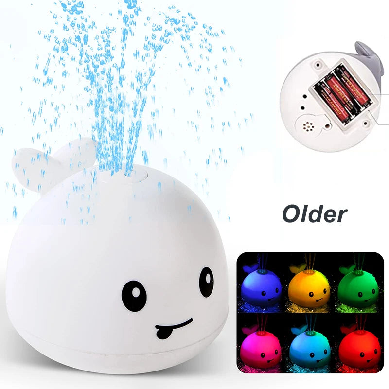 Upgraded Baby Rechargeable Bath Toy with Waterproof Light Up Whale Spray Water Bathtub for Toddlers Kids Pool Bathroom Toys