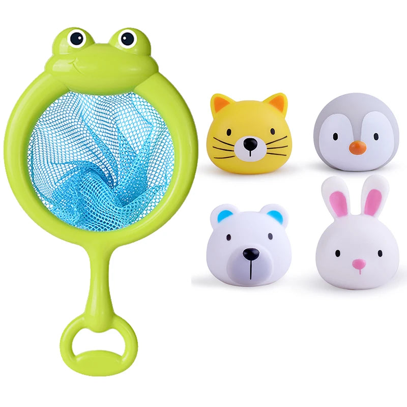 LED Light Up Toys Baby Cute Animals Bath Toy Swimming Water Soft Rubber Float Induction Luminous Duck for Kids Play Funny Gifts